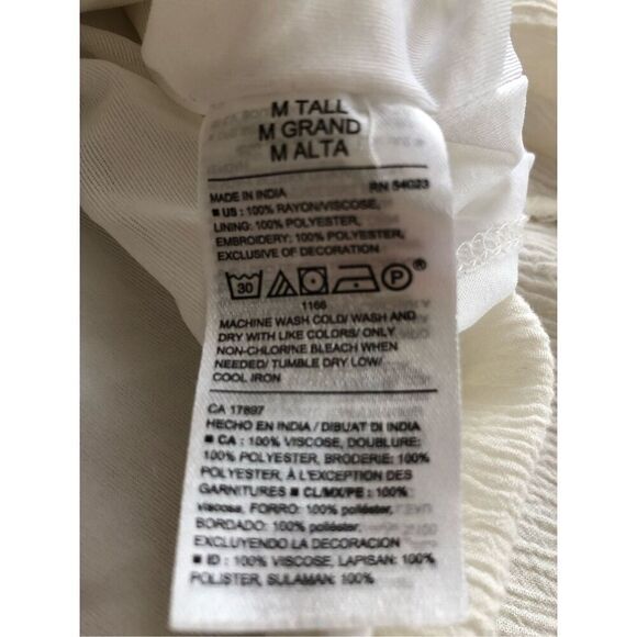 old navy dress cream embroidery V-neck tassel tie Beach SZ MTall - Picture 10 of 10